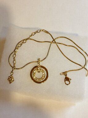 Swarovski Double Circle Crystal Pendant with Necklace
